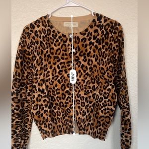 Jones New York Leopard Sweater Women Size PM